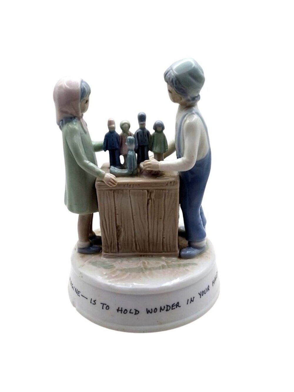 Music Box To Imagine Porcelain Rotating Plays This Old Man 1984 Flavia Weedn Vtg